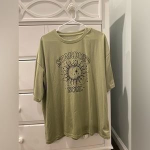 Shein Army Green Oversized Graphic Tee